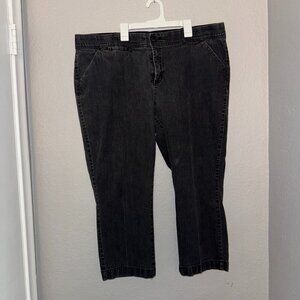 CJ Banks Women Ankle Cropped Jeans Black Gray Size 20W